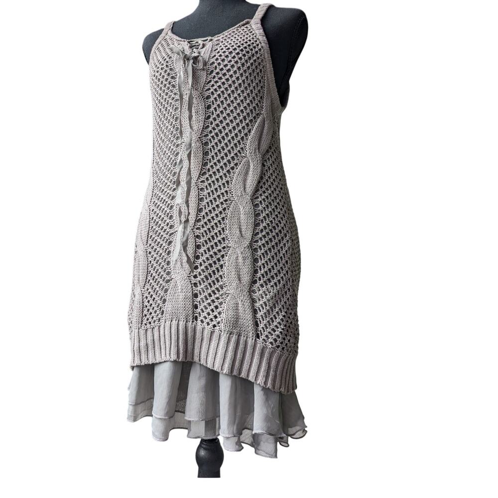Whimsygoth Mesh Tunic Size Medium Y2K Open Knit Soft Goth Witchy Boho Layering